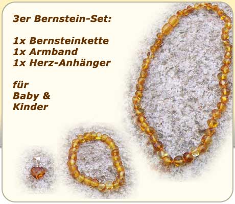 Bernsteinkette, Armband und Anhänger